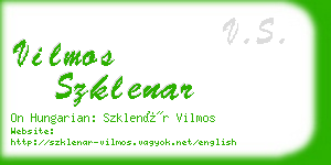 vilmos szklenar business card